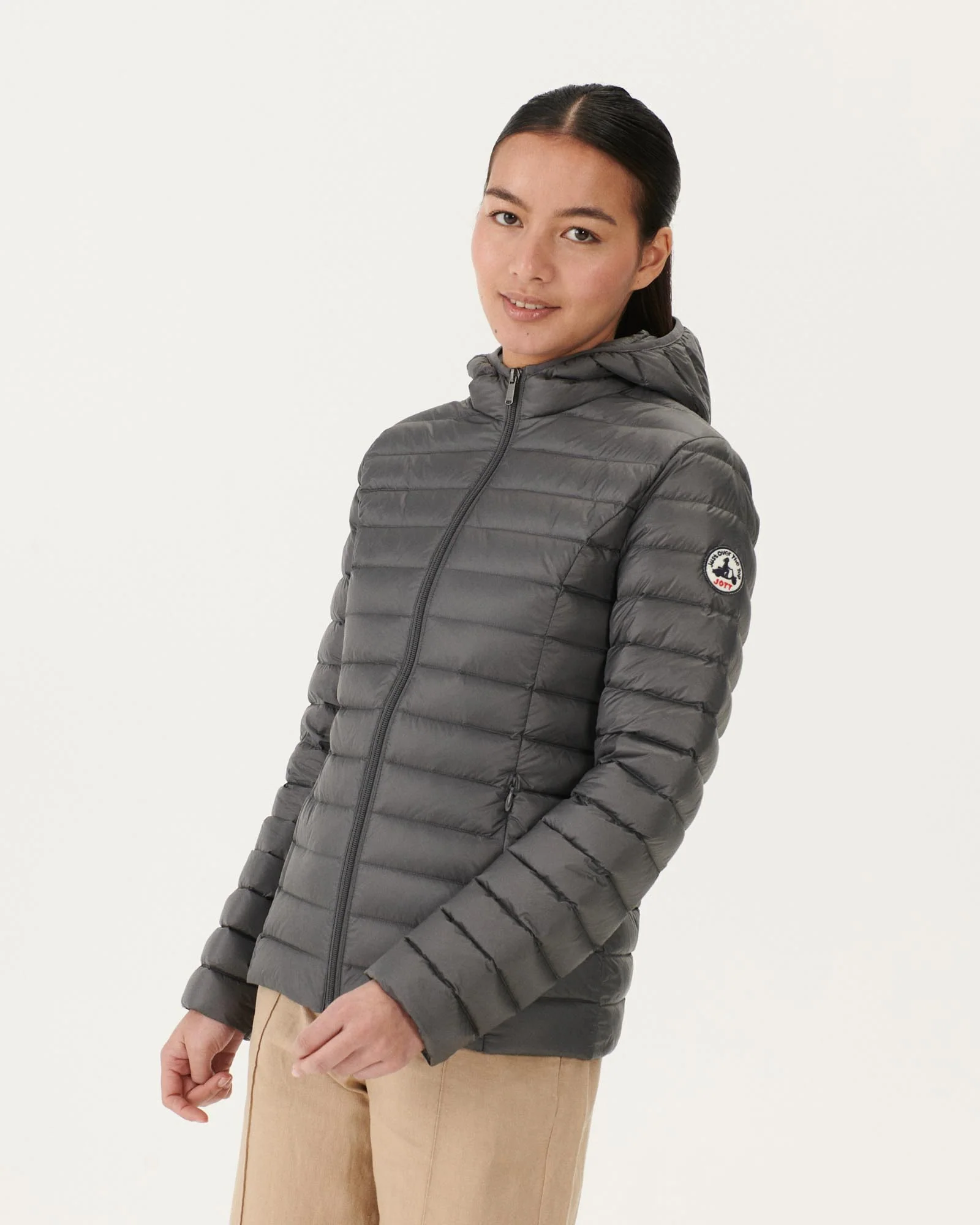 Light hooded down jacket Anthracite Cloe