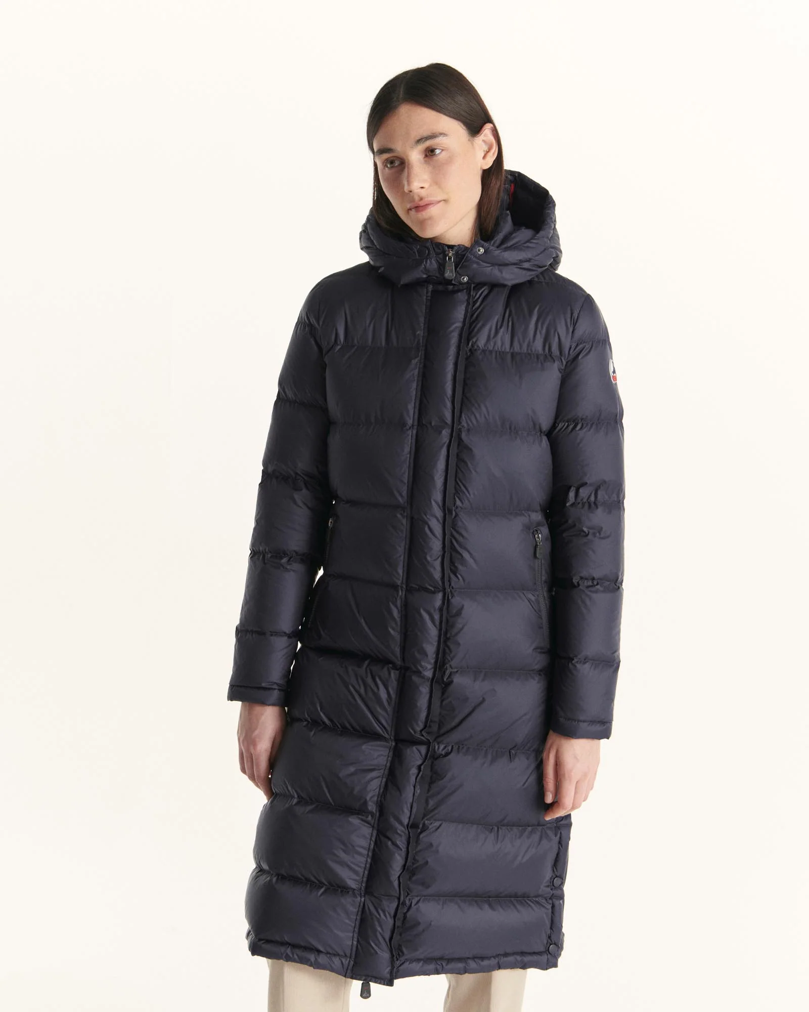 Long hooded down jacket Extreme Cold Black Karachi