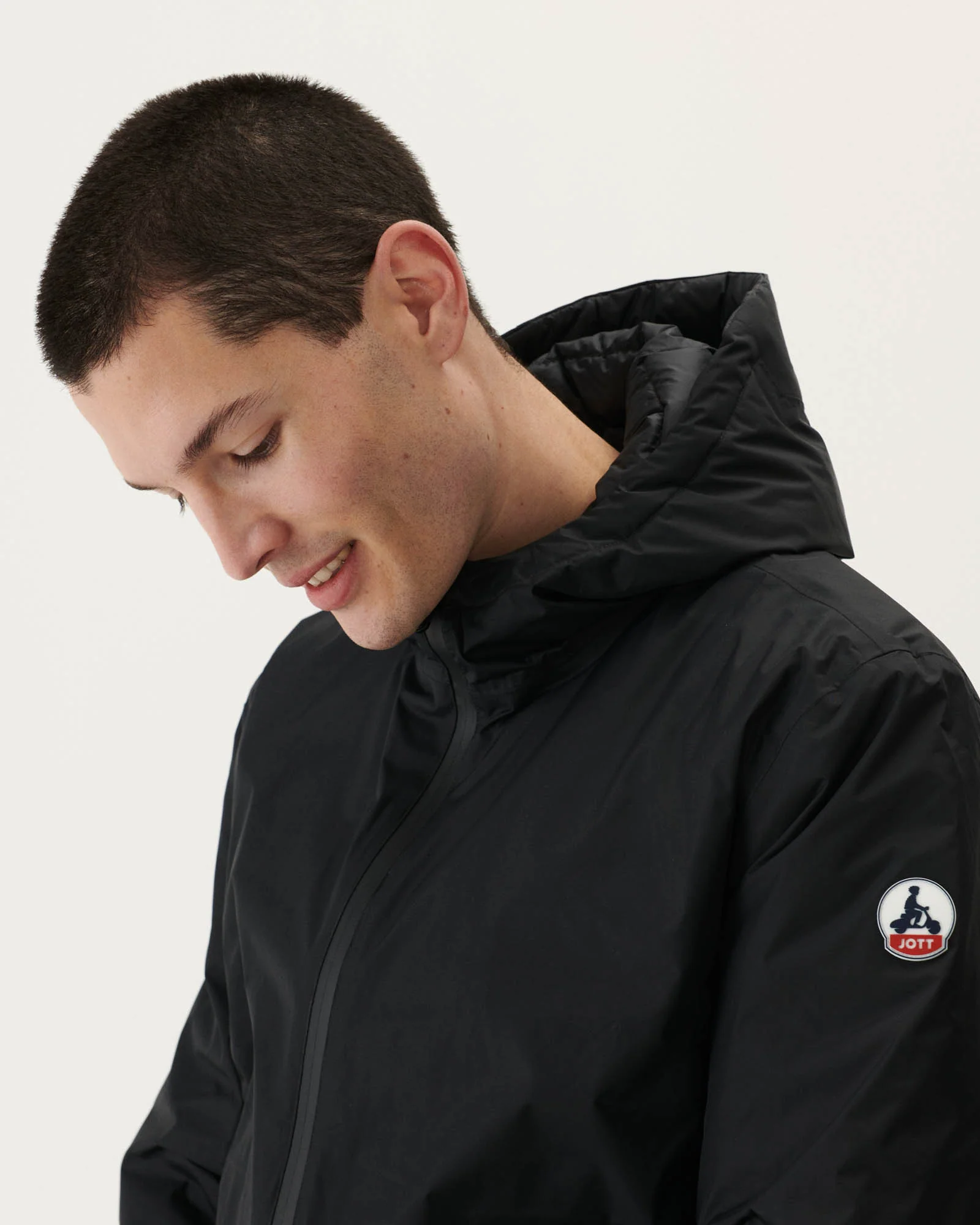 Reversible hooded puffer jacket Black Bergen