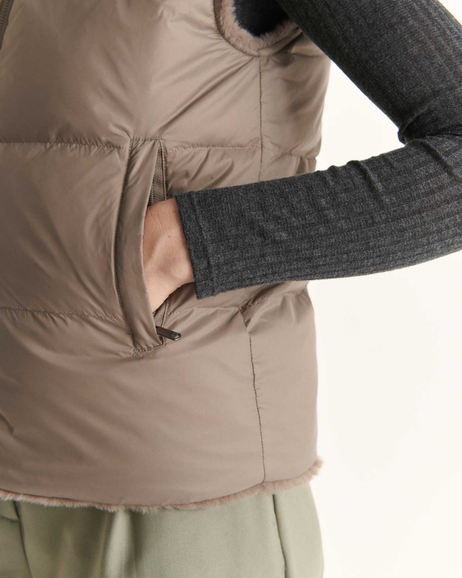 Down jacket with crystals Swarovski®️ sleeveless reversible Grand Froid White Daria