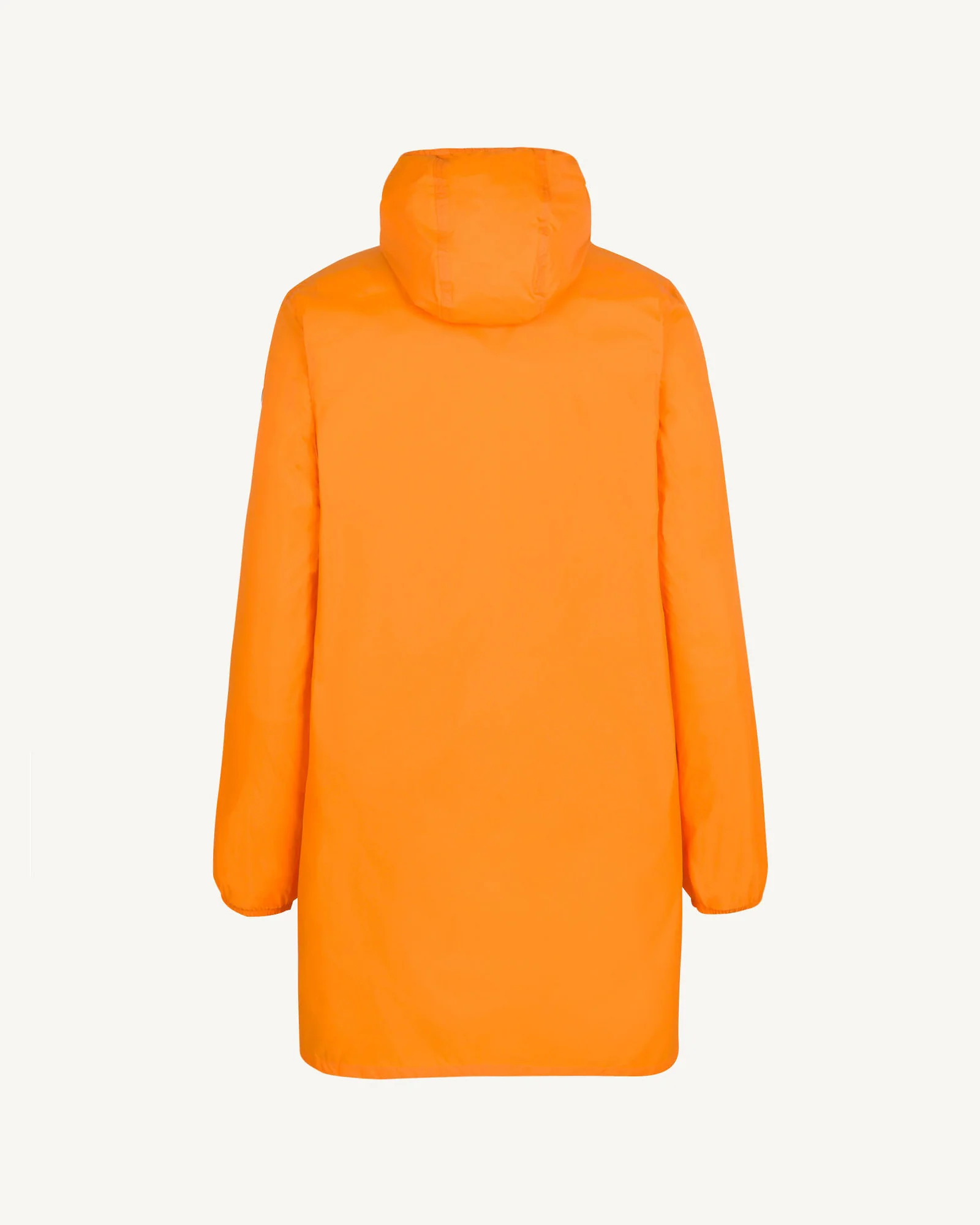 Tangerine Oban packable long hooded raincoat