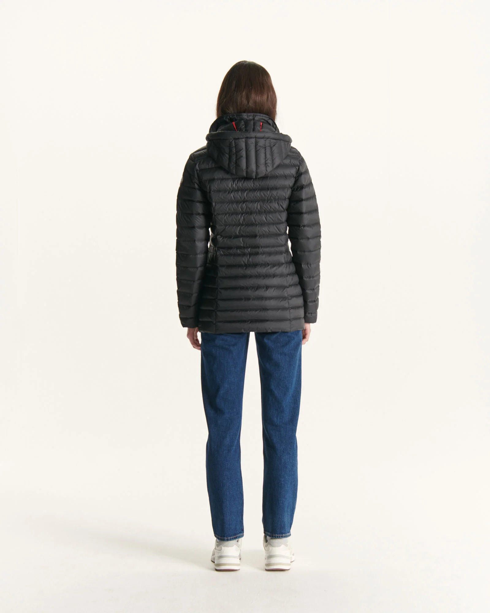 Down jacket mid-length hoodie Black Nour 2.0