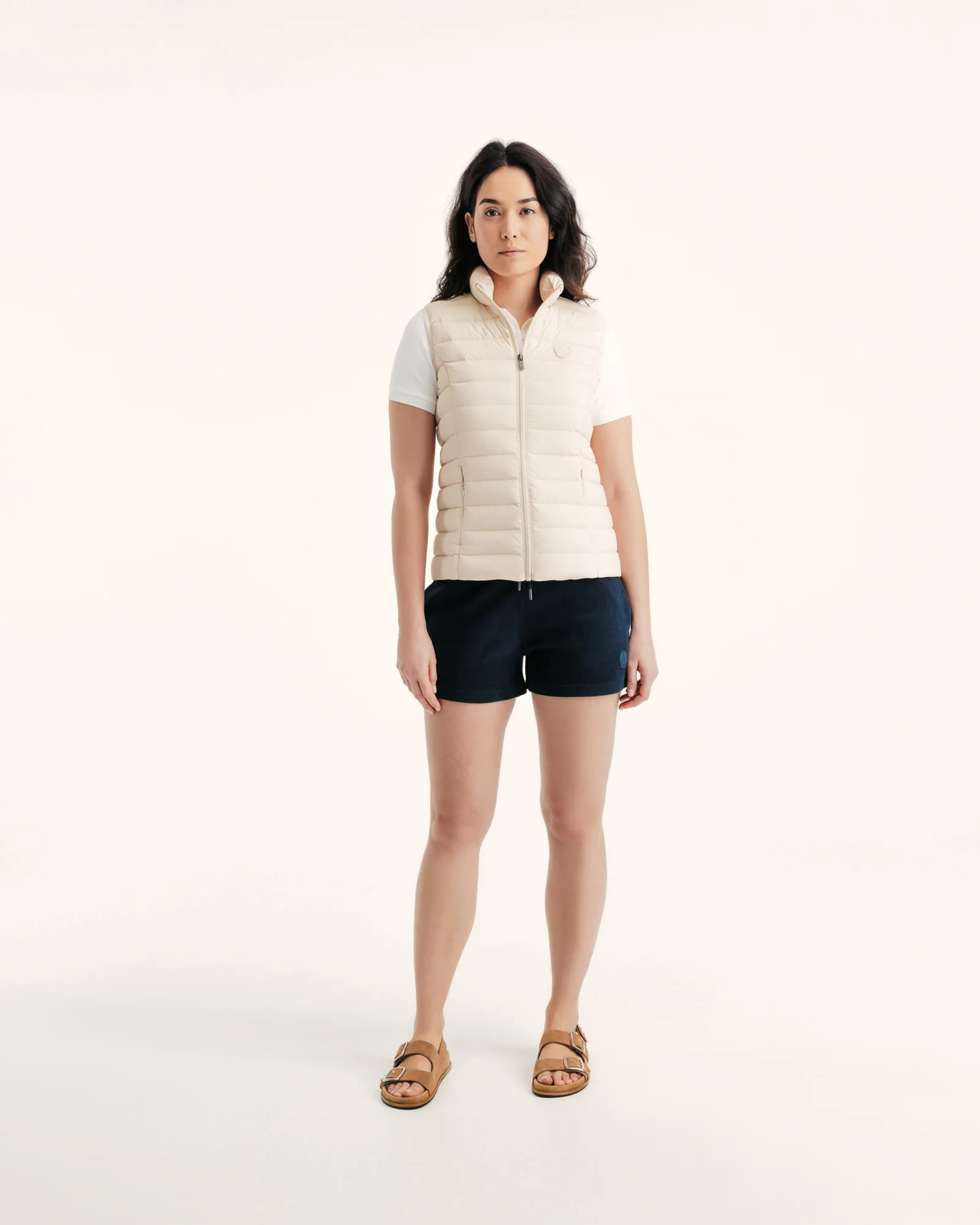 Down jacket sleeveless stretch Beige Grenada