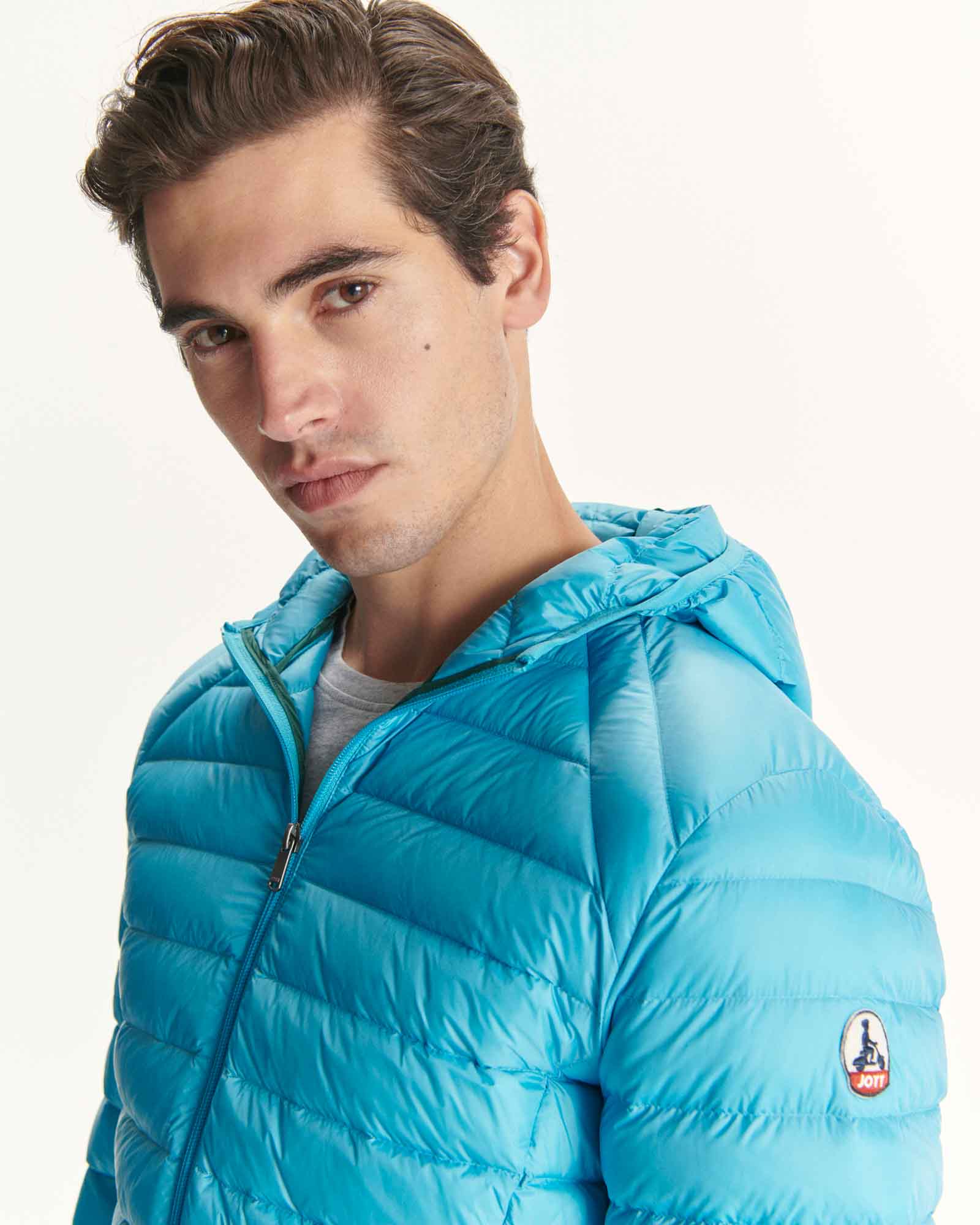 Lightweight hooded down jacket Dark denim Nico