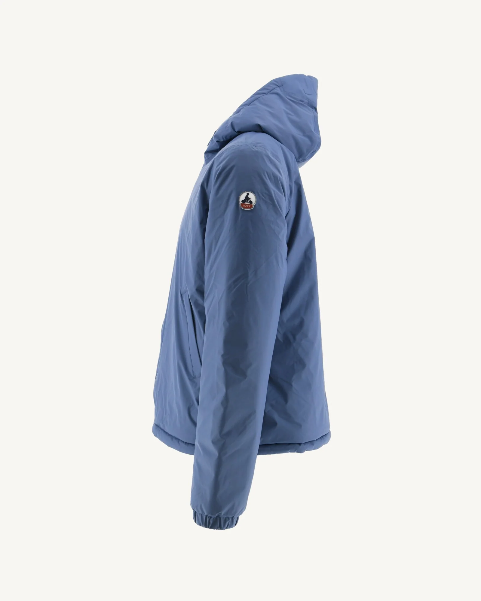 Reversible hooded puffer jacket Denim blue/Army Bergen