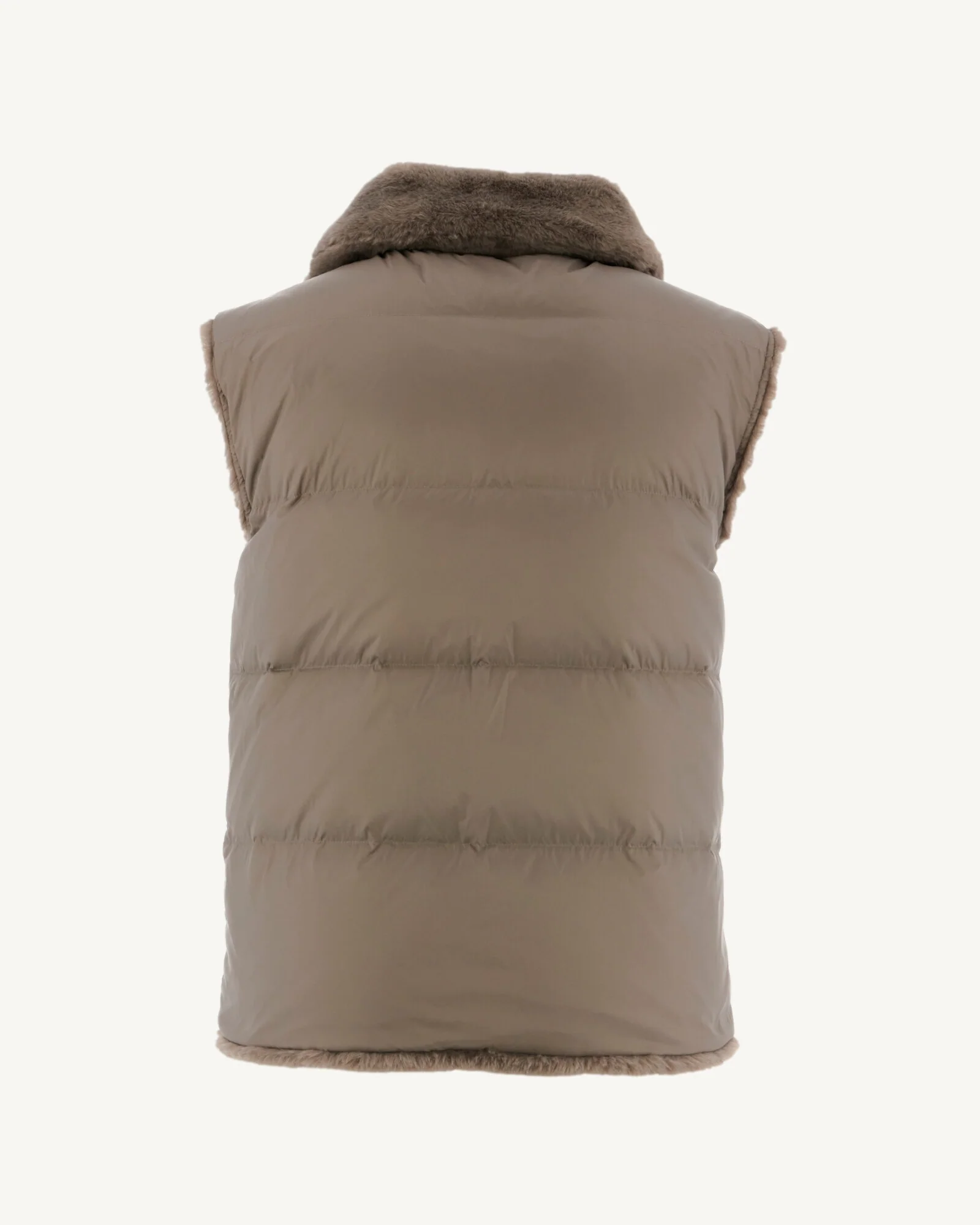 Down jacket with crystals Swarovski®️ sleeveless reversible Grand Froid White Daria