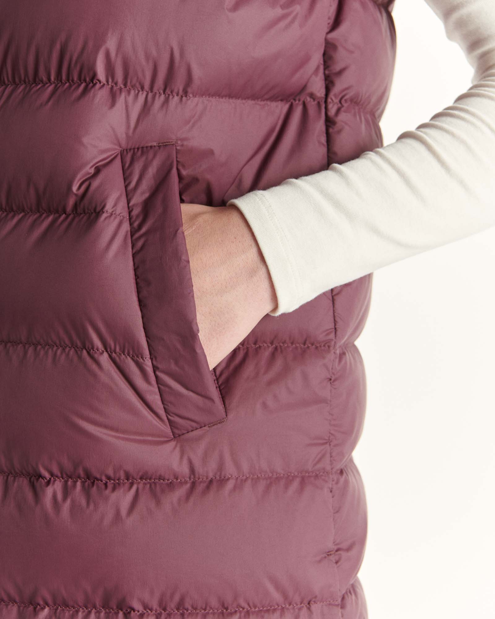 Down jacket long straight hooded Aubergine Lola