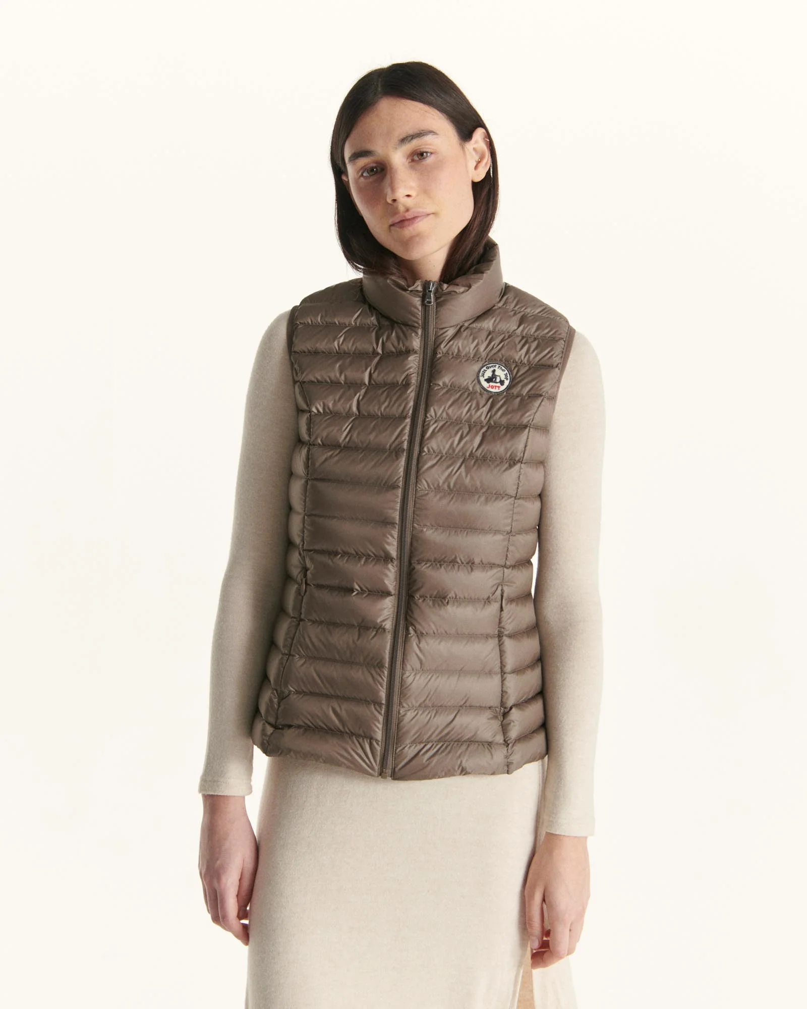 Taupe Seda lightweight Sleeveless down jacket