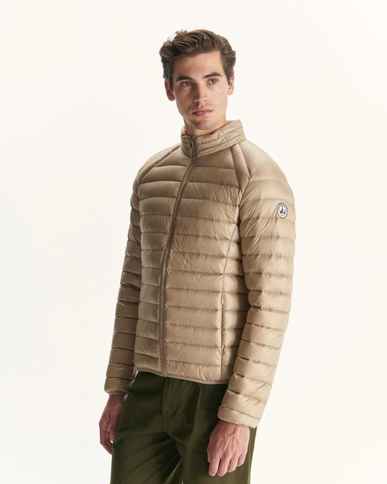 Matte beige lightweight padded jacket