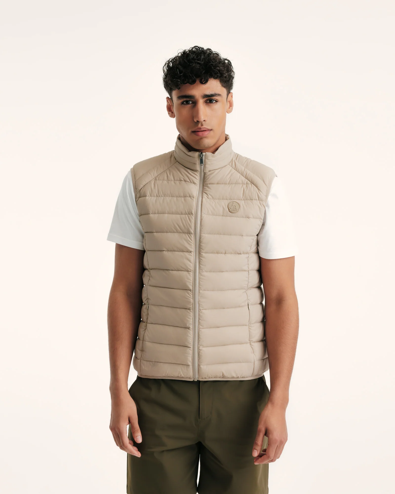 Down jacket sleeveless stretch Beige Arafo
