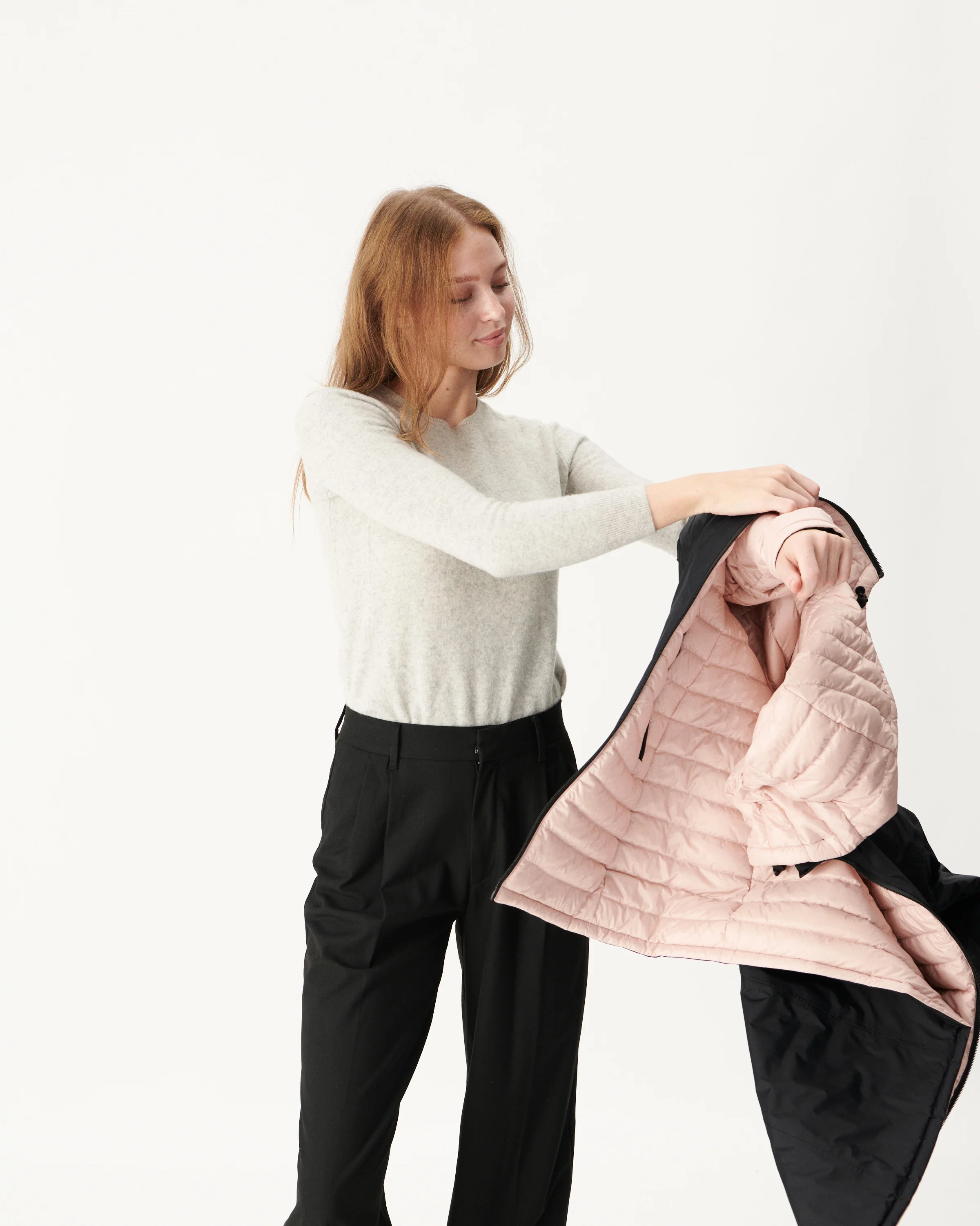 Reversible down jacket Black/Pale pink Moscow