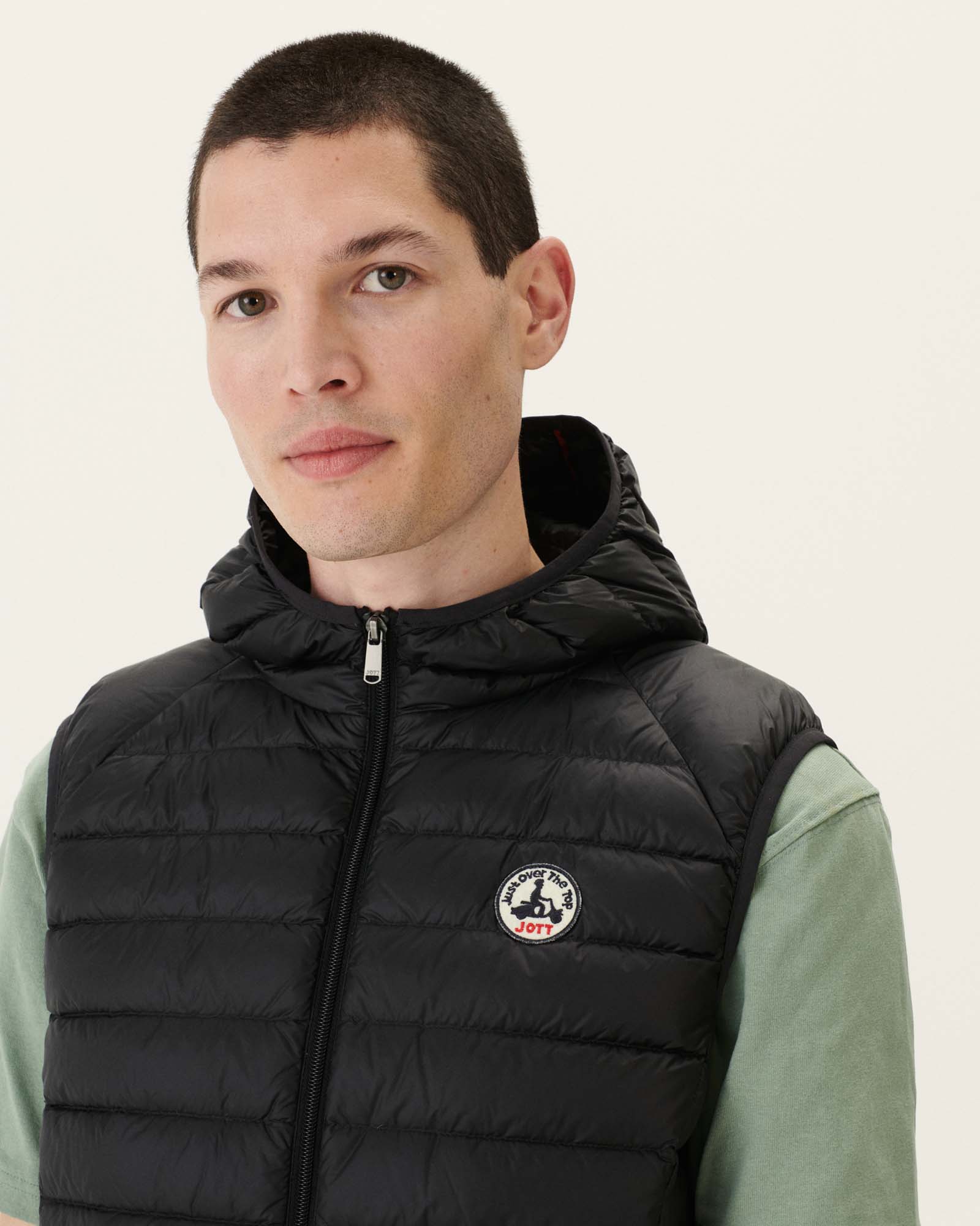 Marine Pat hooded Sleeveless down jacket