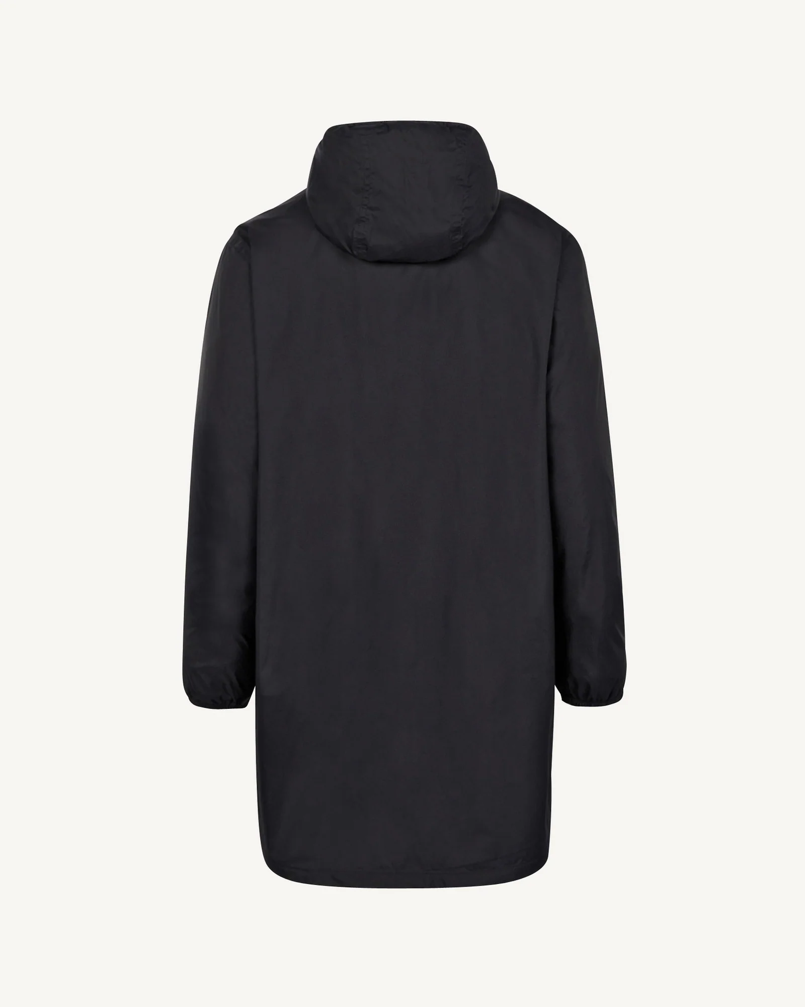 Black Oban Polar fleece-lined long raincoat