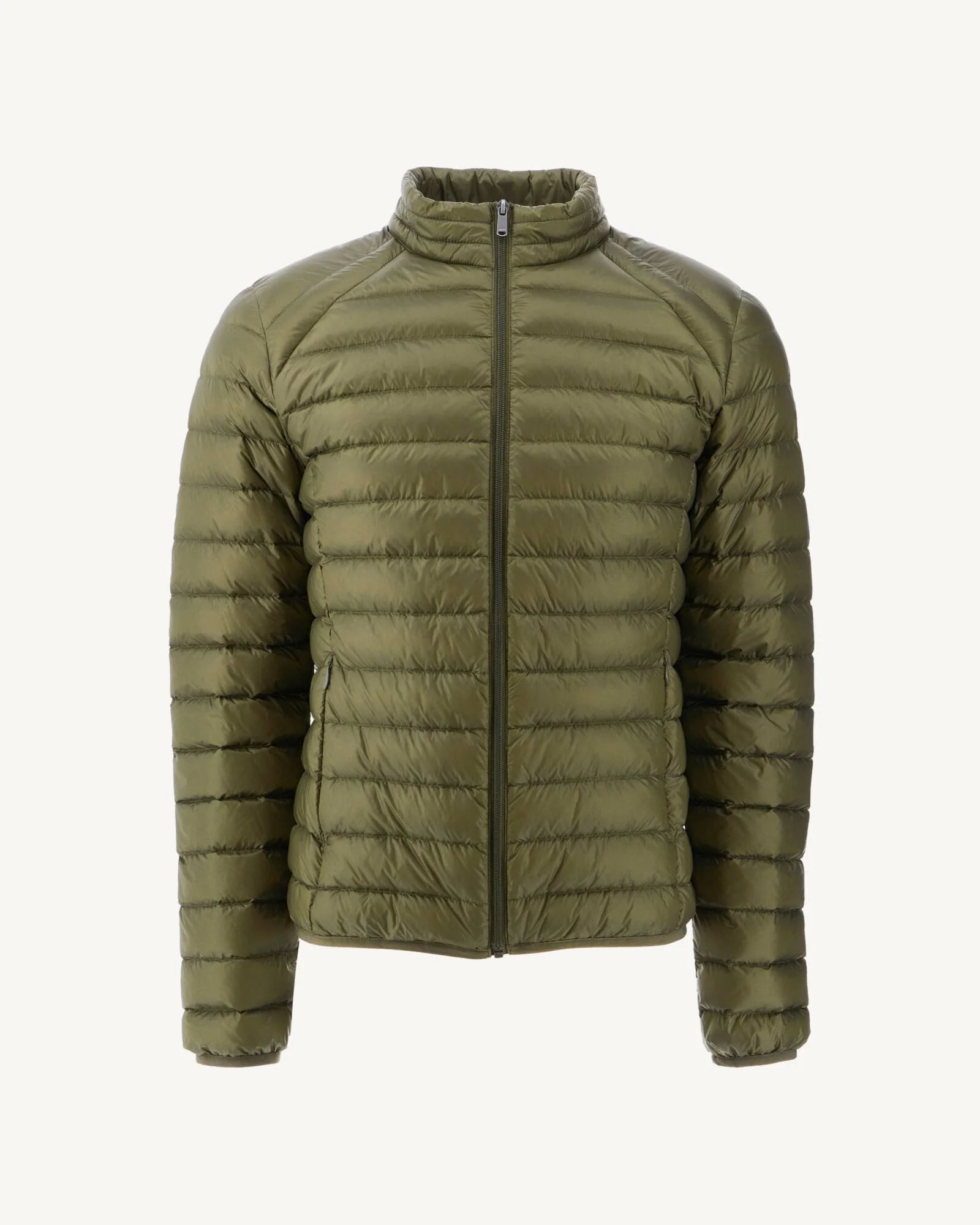 Light khaki matte lightweight padded jacket