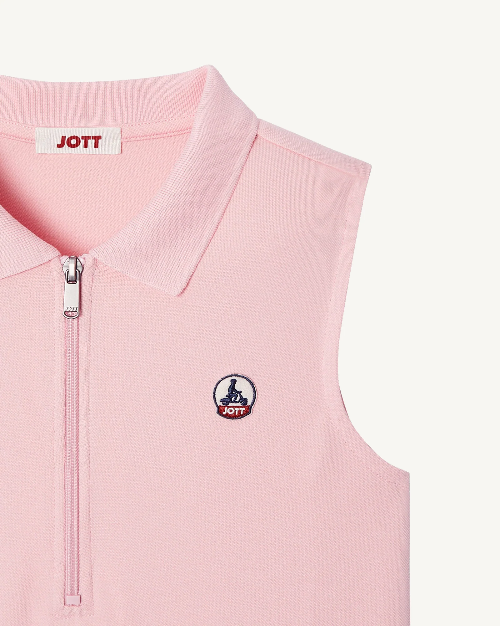 Sleeveless polo dress in organic cotton White Esmeralda