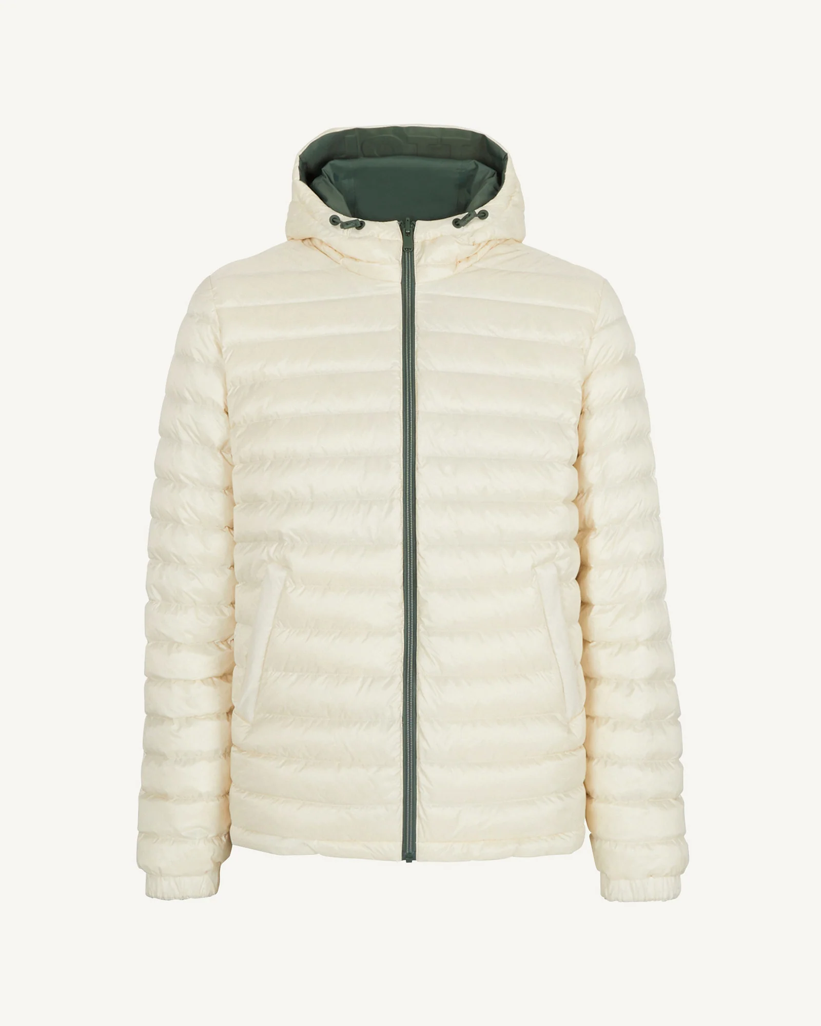 Down jacket reversible hooded Celadon green/Argile Bergen 2.0