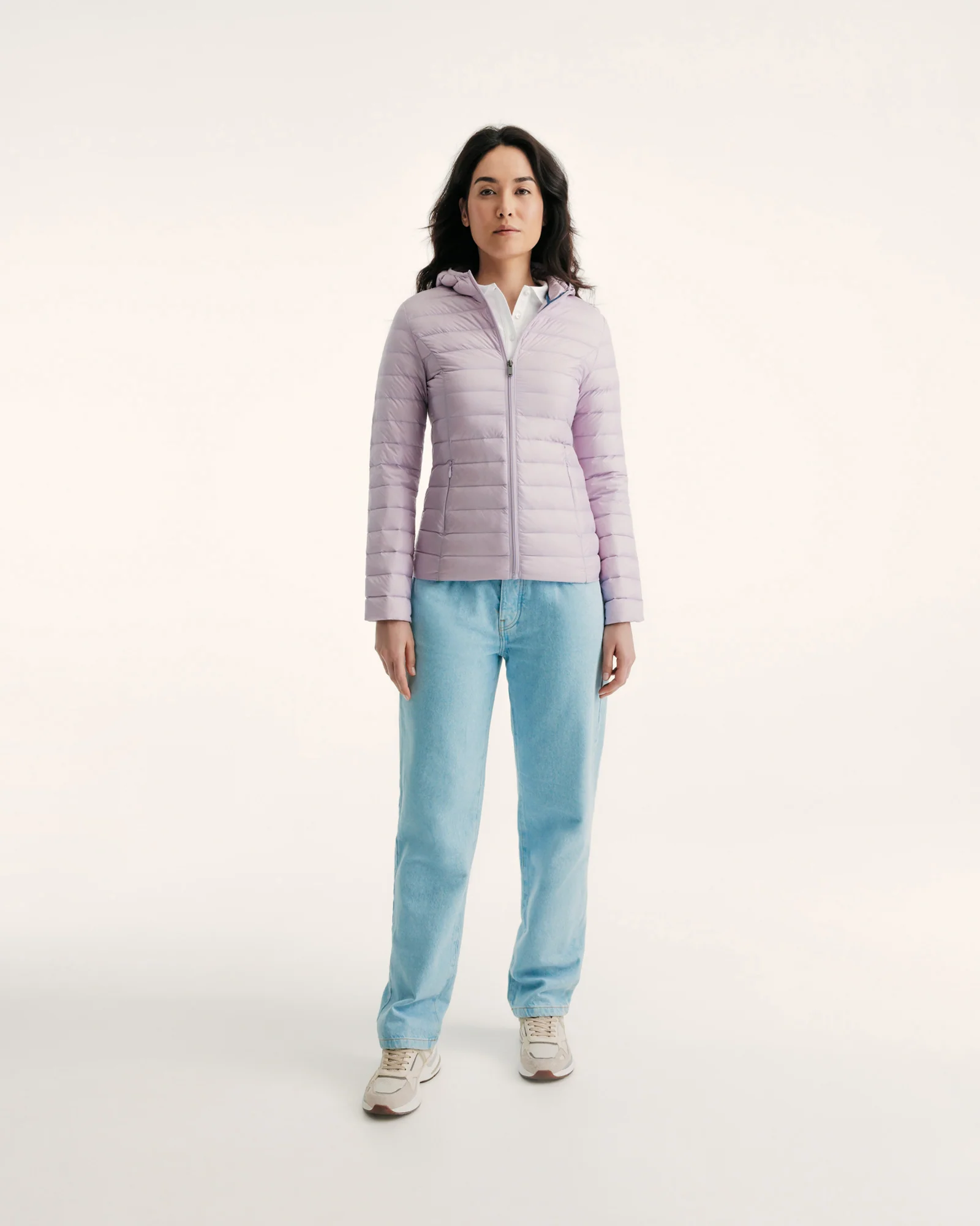 Lightweight hooded down jacket Aubergine Cloe