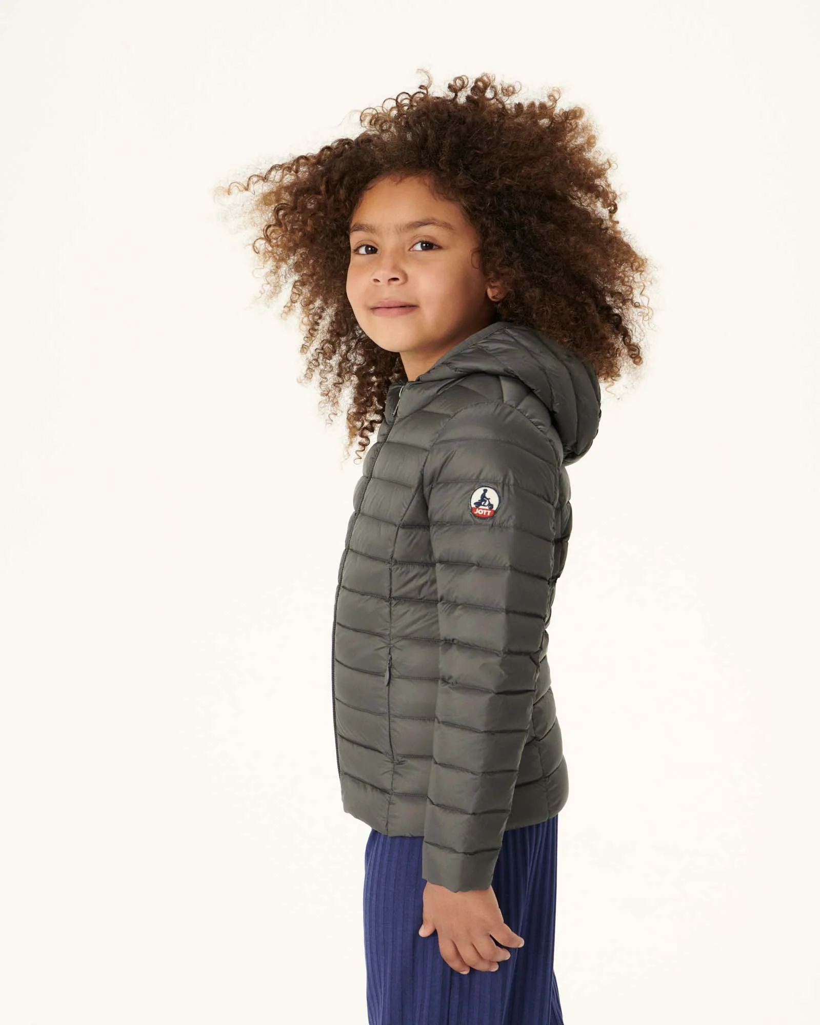 Children's Anthracite Carla lightweight hooded down jacket