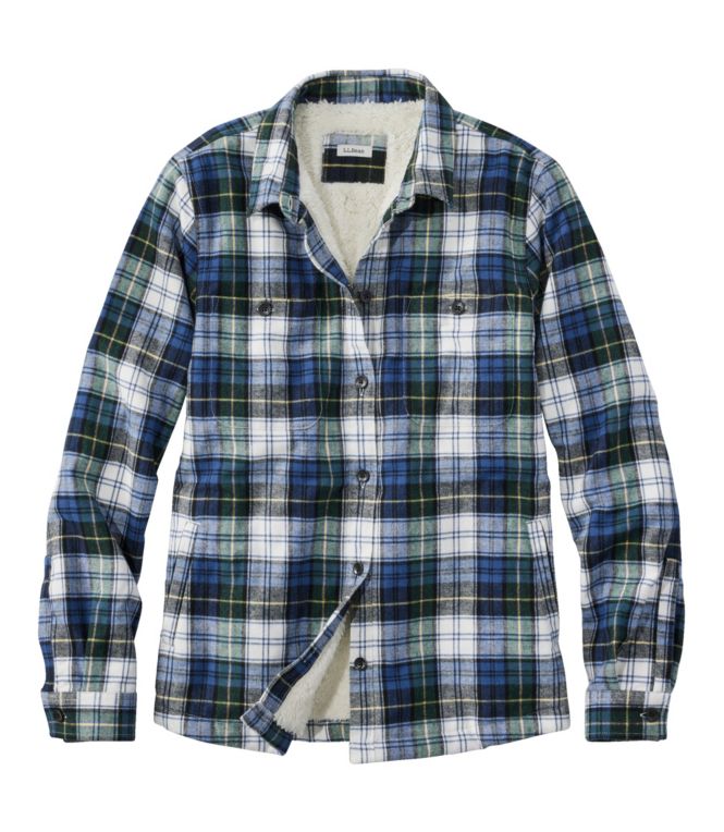 Women's Scotch Plaid Shirt, Sherpa-Lined