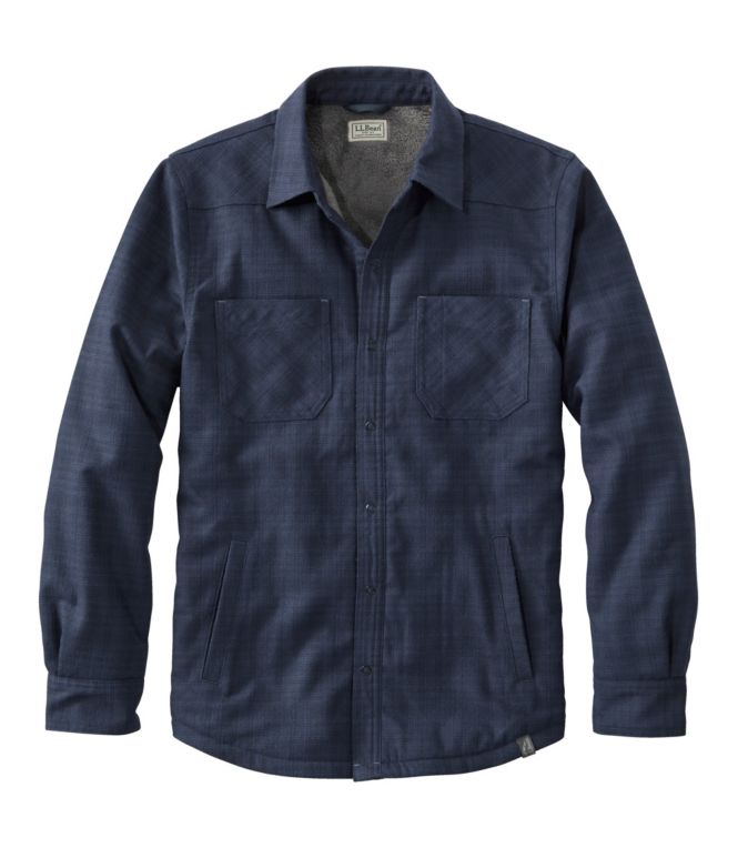 Men's Katahdin Performance Flannel Shirt-Jacket, Hi-Pile Fleece-Lined Solid