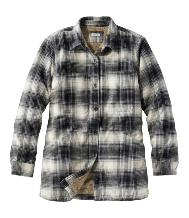 Women's Heritage Chamois Shirt, Sherpa-Lined Shacket Pattern