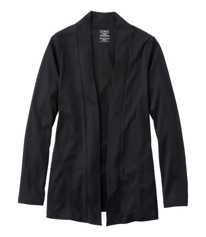 Women's Pima Cotton Open Cardigan, With Pockets