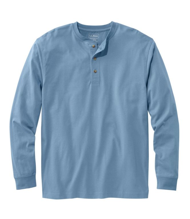 Men's Carefree Unshrinkable Tee, Traditional Fit, Long-Sleeve Henley