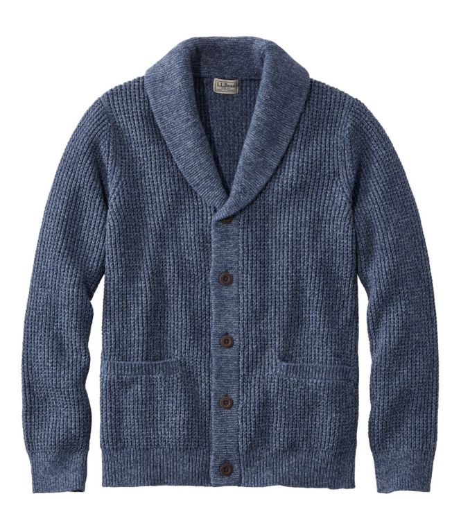 Men's Organic Cotton Waffle Sweater, Cardigan