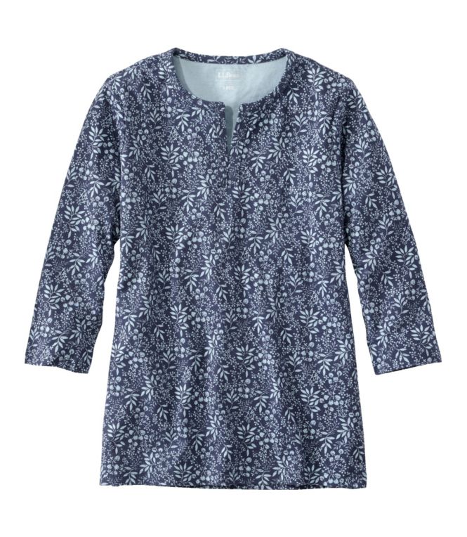 Women's L.L.Bean Tee, Three-Quarter-Sleeve Splitneck Tunic Print