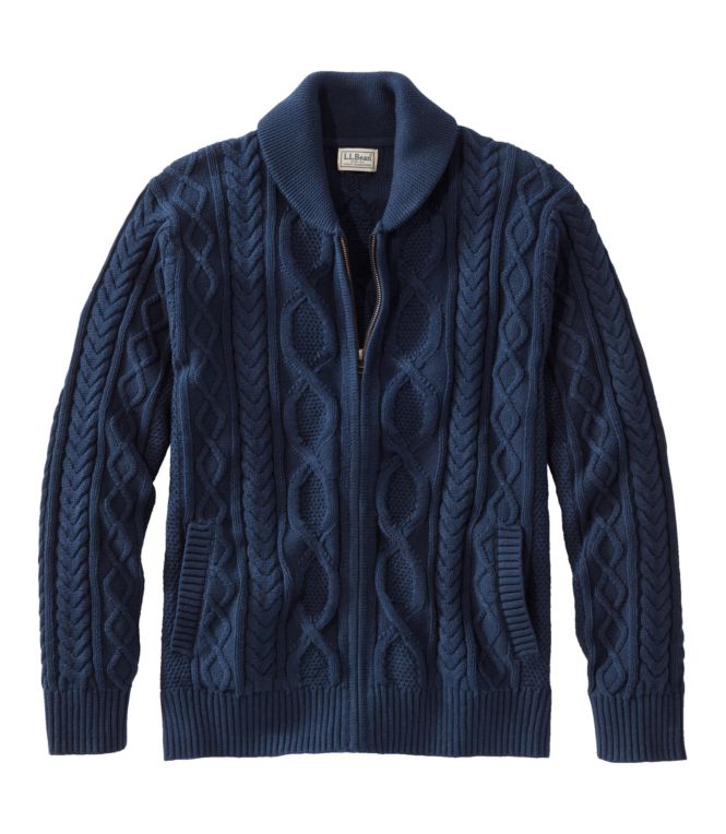 Men's Bean's Heritage Soft Cotton Fisherman Sweater, Full-Zip