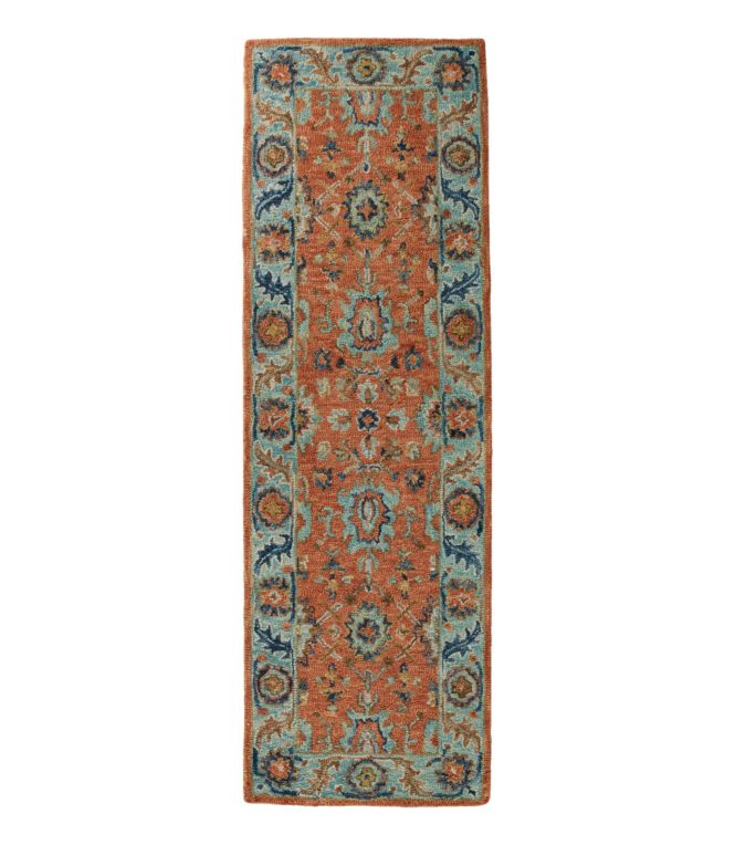 Single Border Terracotta Wool Tufted Runner