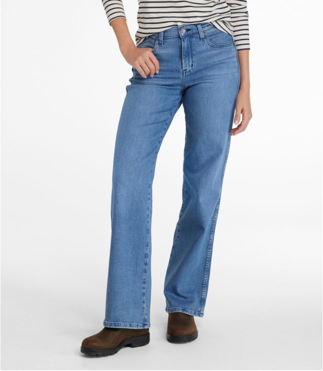 Women's L.L.Bean Everyday Stretch Jeans, High-Rise Relaxed Wide-Leg