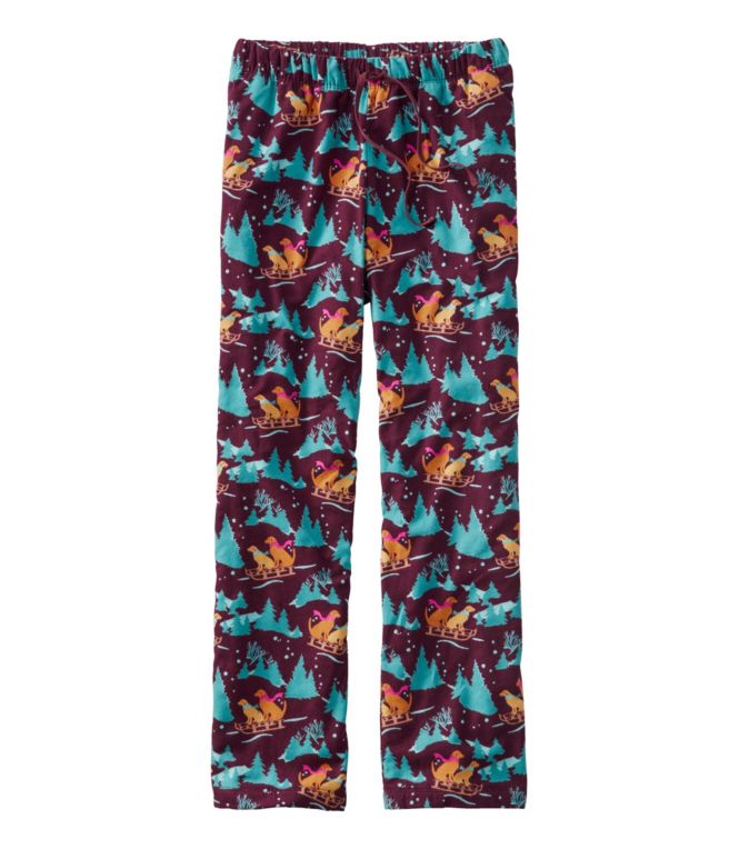 L.L.Bean Flannel Sleep Pants, Print Fleece-Lined
