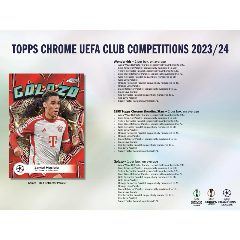 2023/24 Topps UEFA Club Competitions Chrome Soccer Hobby Box