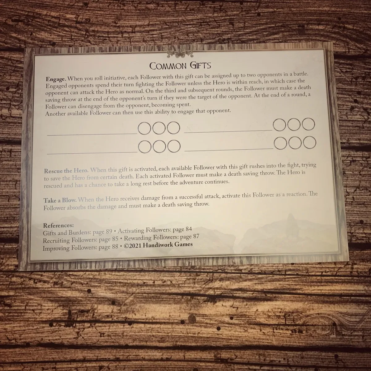 BEOWULF FOLLOWER CARDS