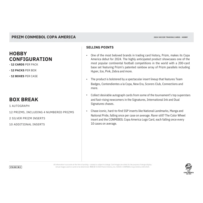 2024 Panini Prizm Conmebol Copa America Hobby Box
