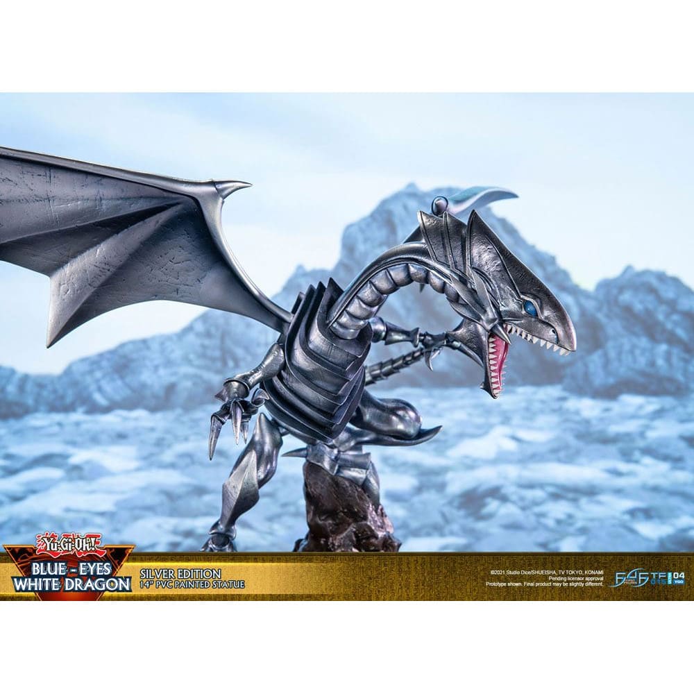 Yu-Gi-Oh! PVC Statue Blue-Eyes White Dragon Silver Edition 35cm