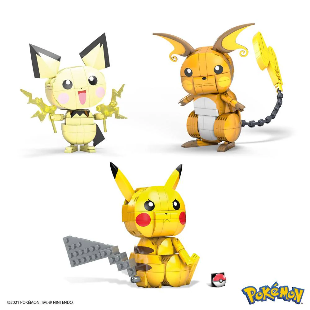 Pokemon Mega Construx Bauset Pikachu Evolution Trio 13cm