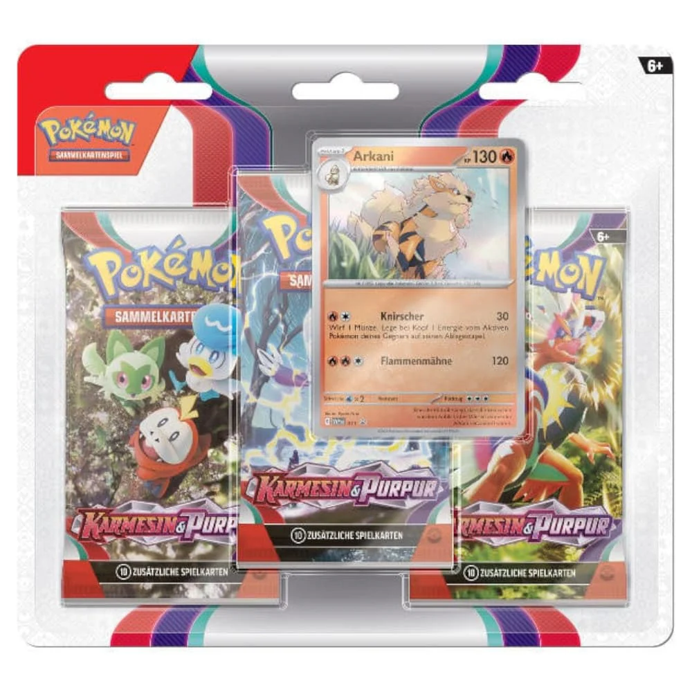 Pokemon Crimson & Purple 3er Blister Arkani