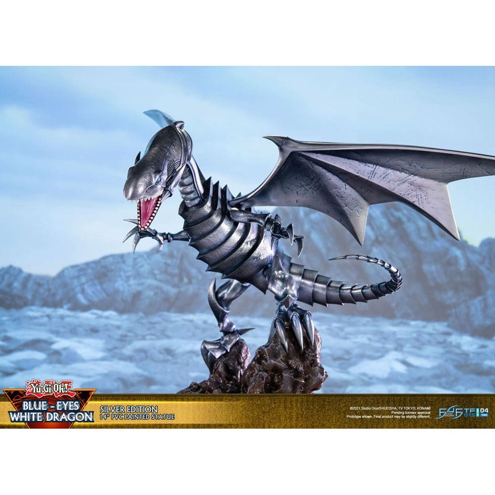 Yu-Gi-Oh! PVC Statue Blue-Eyes White Dragon Silver Edition 35cm