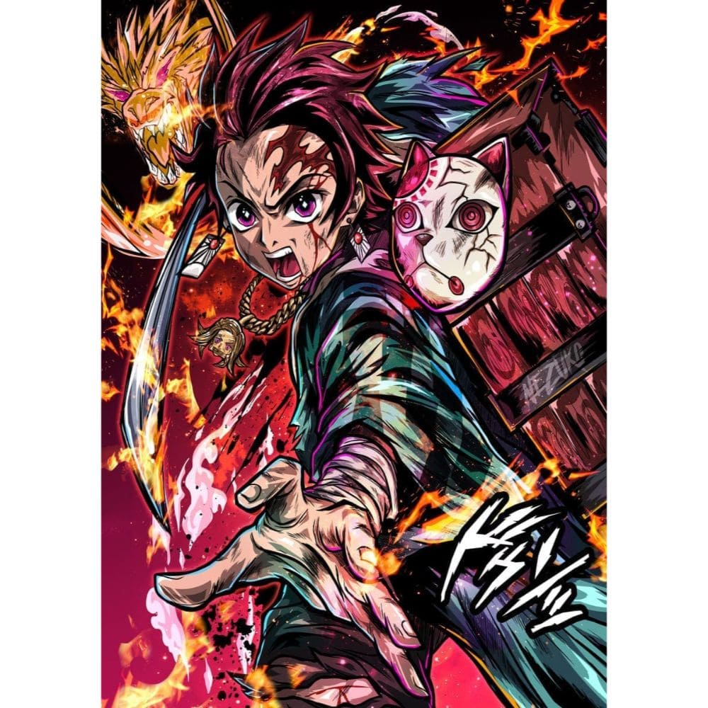 Acrylic Art Demon Slayer Breath of Flames