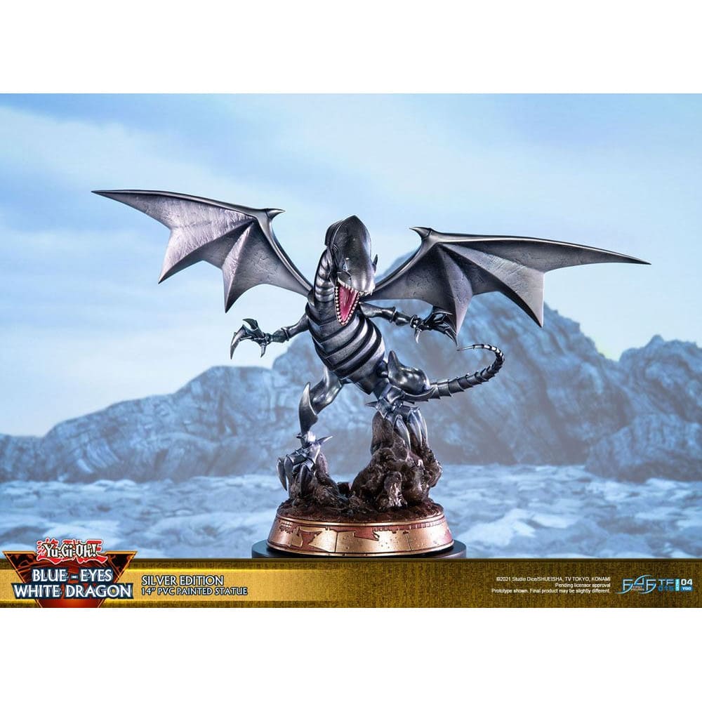 Yu-Gi-Oh! PVC Statue Blue-Eyes White Dragon Silver Edition 35cm