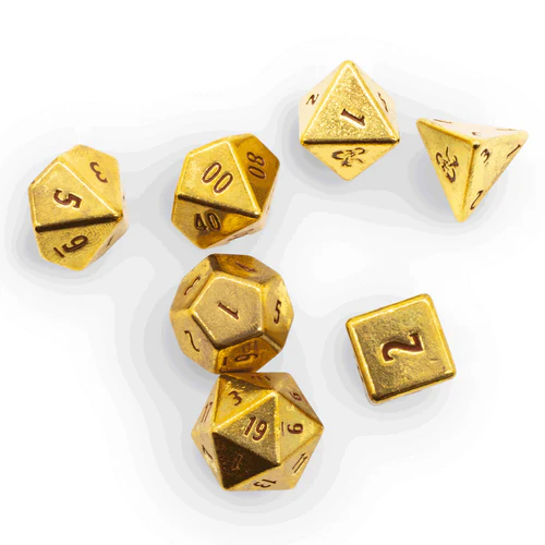 D&D 50TH ANNIVERSARY HEAVY METAL 7 PC DICE SET