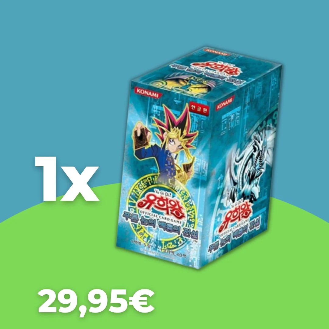 Legend of Blue Eyes White Dragon Display Korean & Synchro Storm Display German Offer Bundle