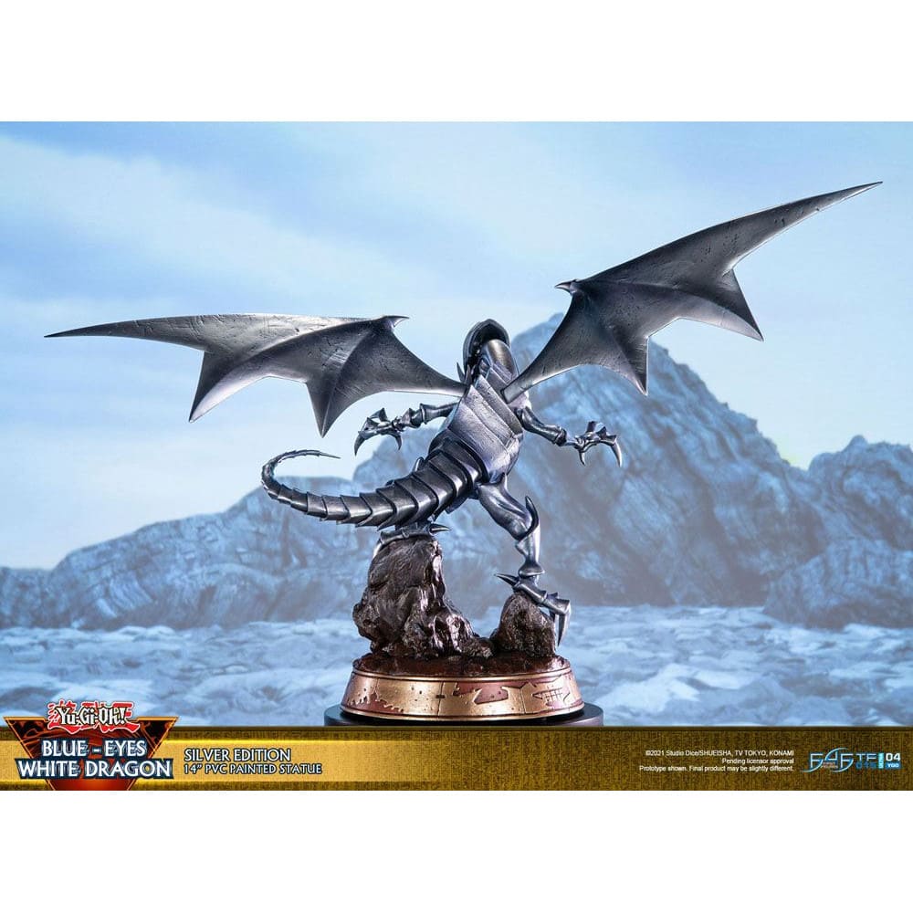 Yu-Gi-Oh! PVC Statue Blue-Eyes White Dragon Silver Edition 35cm