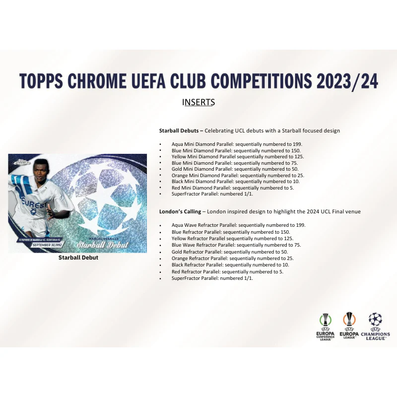 2023/24 Topps UEFA Club Competitions Chrome Soccer Jumbo Box