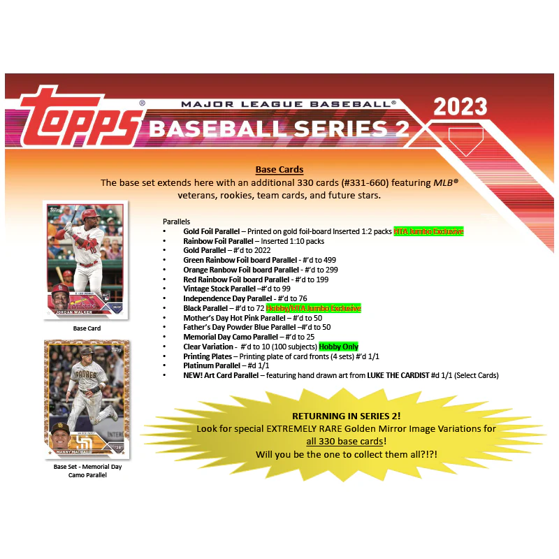 2023 Topps Series 2 Baseball Jumbo Hobby Box