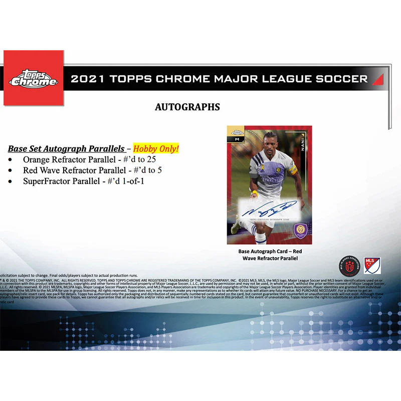 2021 Topps Chrome MLS Soccer Hobby Case (12ct)