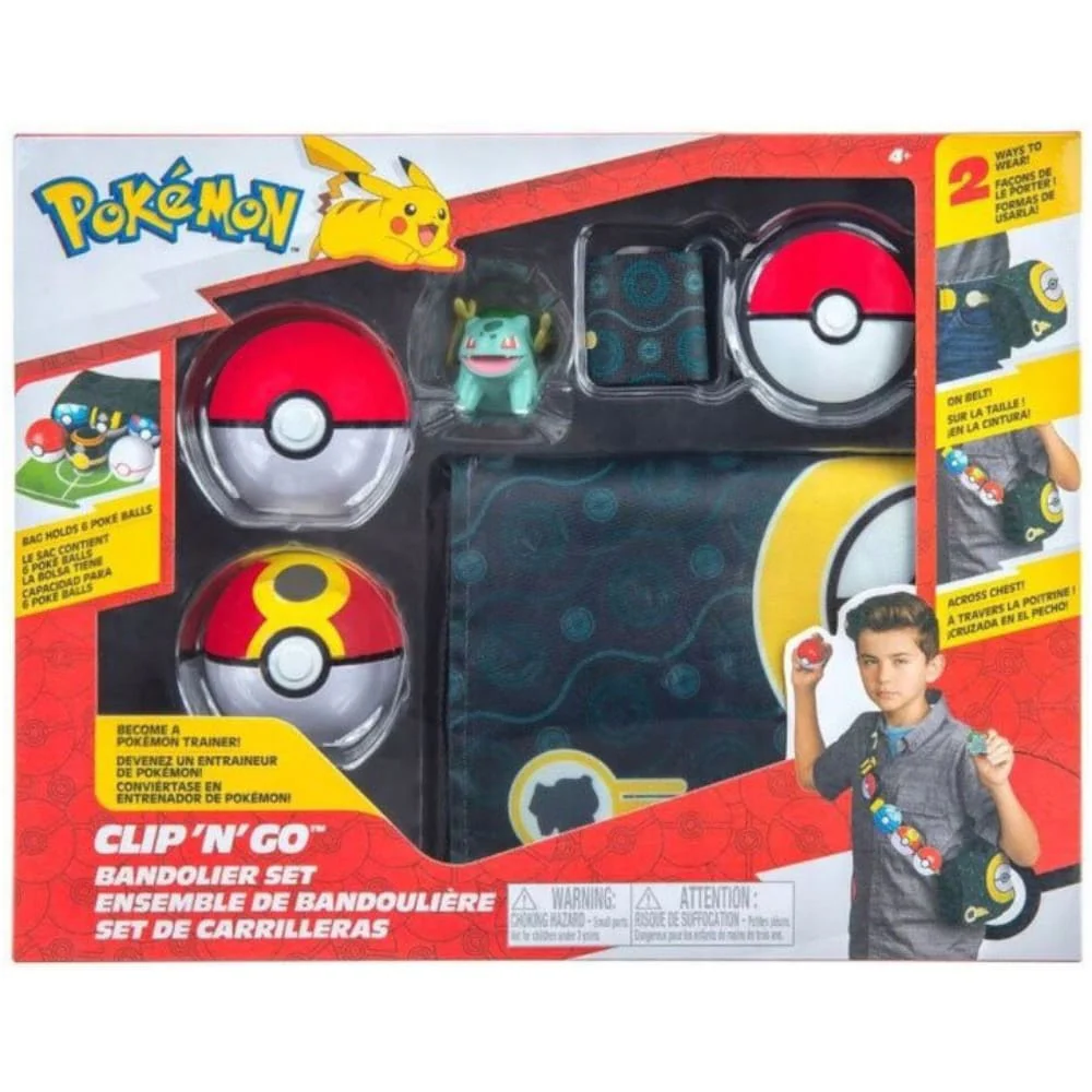 Pokemon Bandolier Set Wiederball, Pokeball & Bisasam