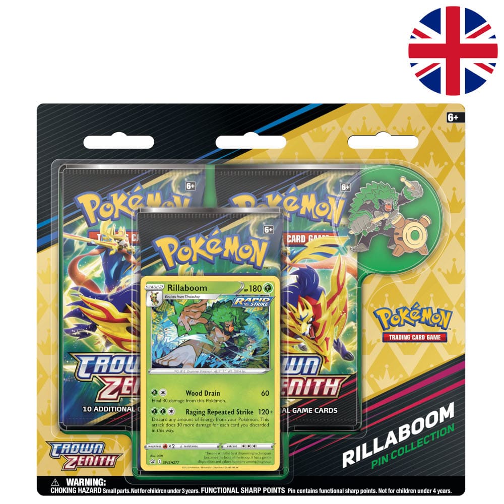 Pokemon Crown Zenith 3er Blister Rillaboom
